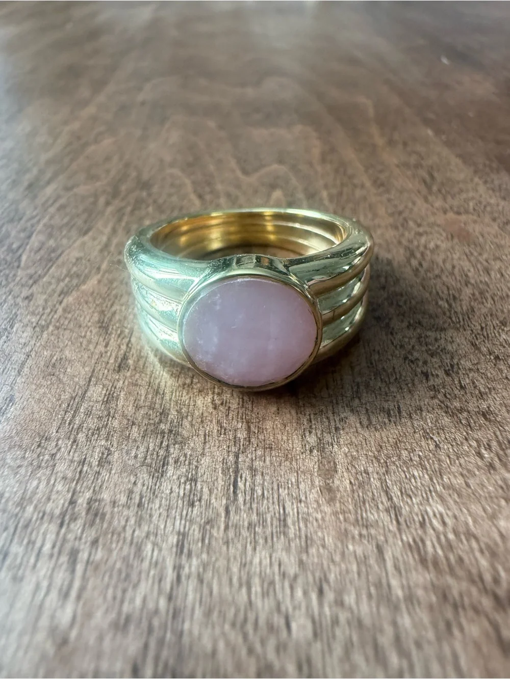 ✨Gorjana Gold Plates Ring with Pink Stone Size 7